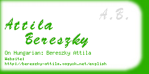 attila bereszky business card